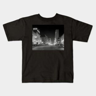 Downtown At Night, 1942. Vintage Photo Kids T-Shirt